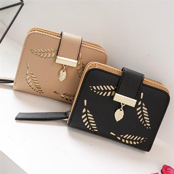 Grote foto mode bladeren patroon portemonnee voor dames pouch handtas pu lederen portemonnee munten kaarthoud kleding dames sieraden