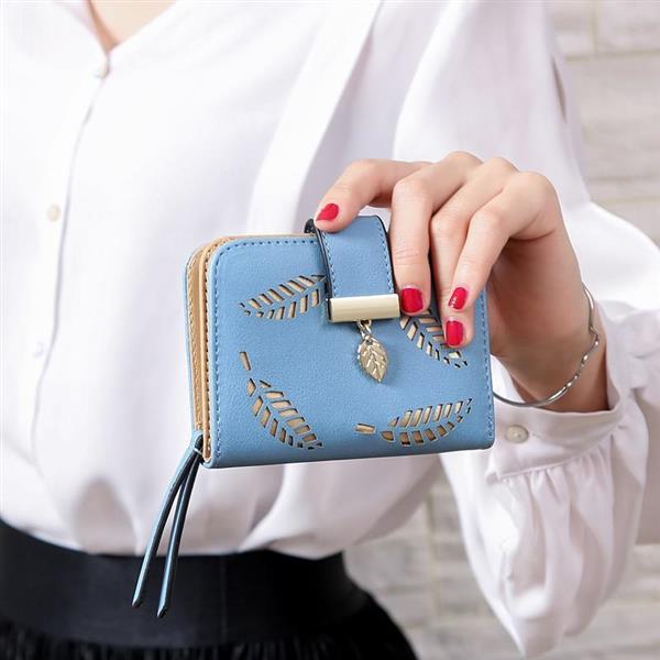 Grote foto mode bladeren patroon portemonnee voor dames pouch handtas pu lederen portemonnee munten kaarthoud kleding dames sieraden