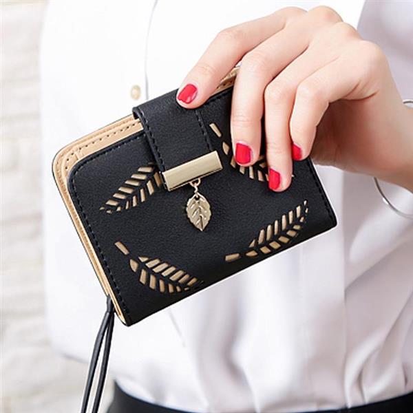 Grote foto mode bladeren patroon portemonnee voor dames pouch handtas pu lederen portemonnee munten kaarthoud kleding dames sieraden