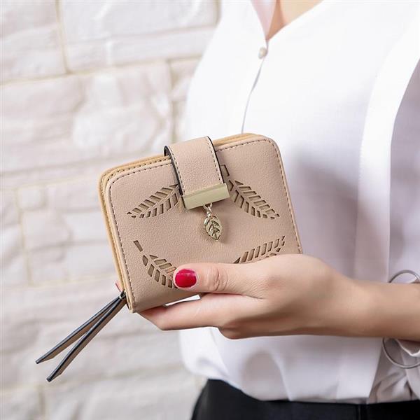 Grote foto mode bladeren patroon portemonnee voor dames pouch handtas pu lederen portemonnee munten kaarthoud kleding dames sieraden