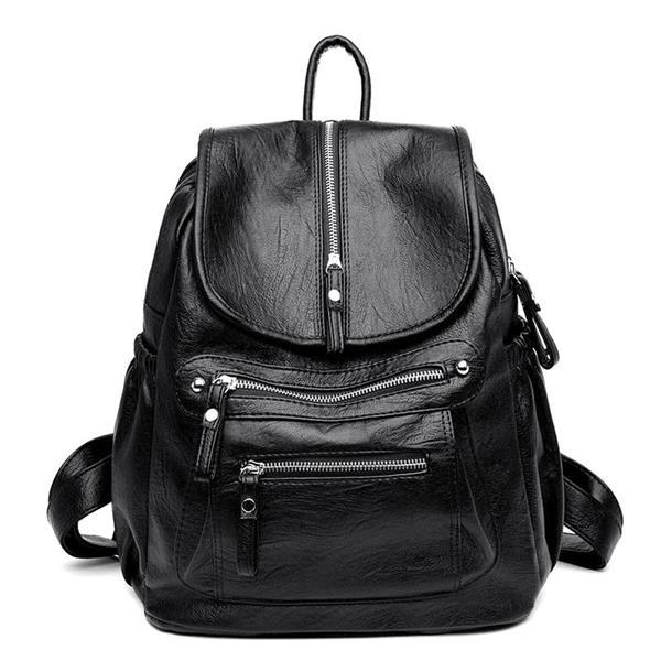 Grote foto vintage pu leren rugzak voor dames schoudertas voor reisschool mochilas met rits sieraden tassen en uiterlijk rugtassen