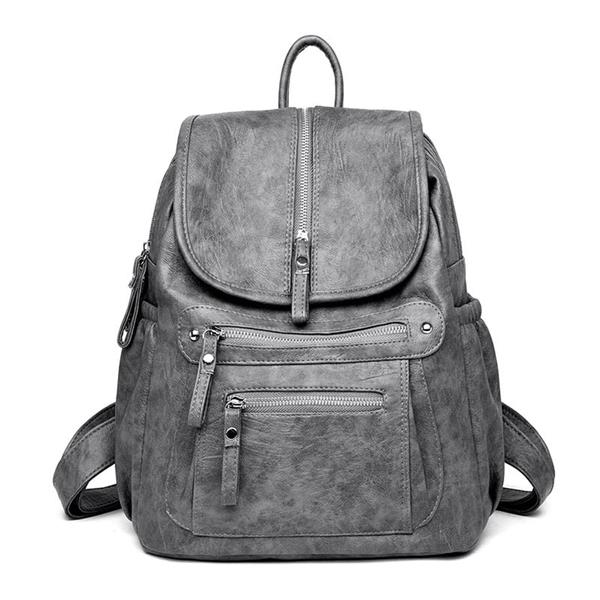 Grote foto vintage pu leren rugzak voor dames schoudertas voor reisschool mochilas met rits sieraden tassen en uiterlijk rugtassen