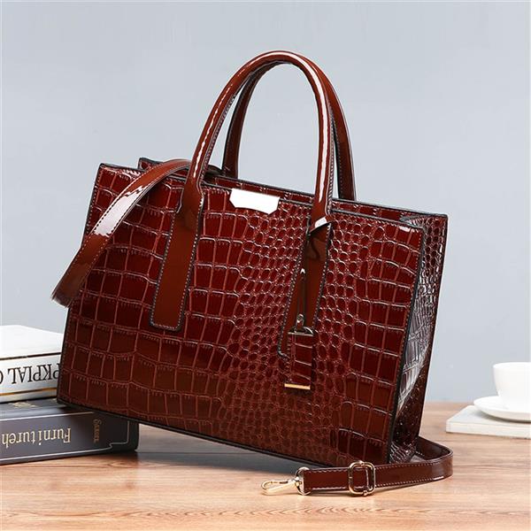 Grote foto grote draagtas lakleer crossbody schoudertas met steenprint voor dames sieraden tassen en uiterlijk damestassen