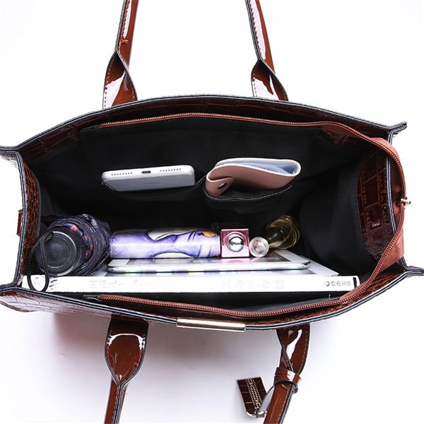 Grote foto grote draagtas lakleer crossbody schoudertas met steenprint voor dames sieraden tassen en uiterlijk damestassen
