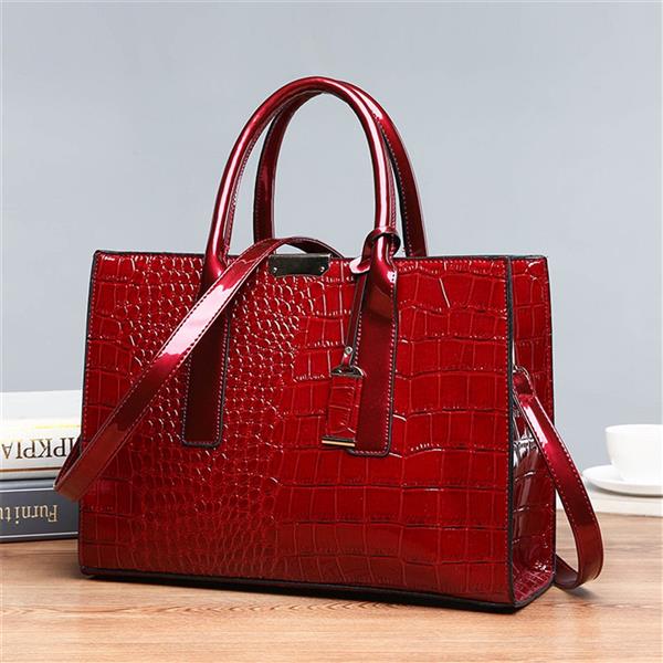 Grote foto grote draagtas lakleer crossbody schoudertas met steenprint voor dames sieraden tassen en uiterlijk damestassen