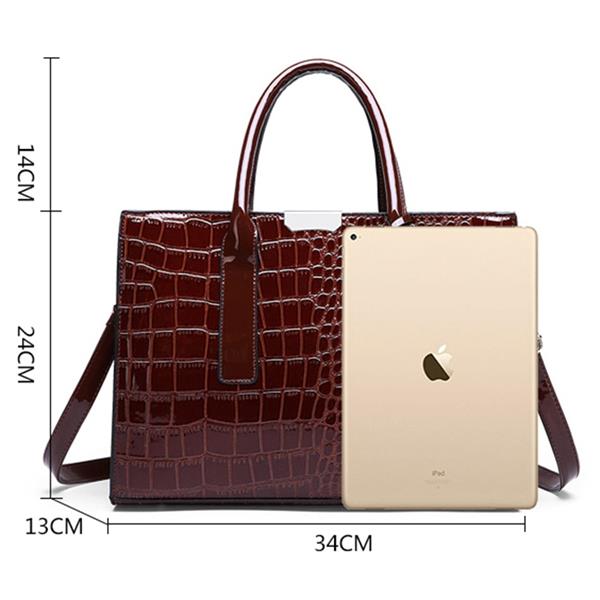 Grote foto grote draagtas lakleer crossbody schoudertas met steenprint voor dames sieraden tassen en uiterlijk damestassen