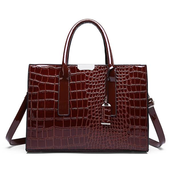 Grote foto grote draagtas lakleer crossbody schoudertas met steenprint voor dames sieraden tassen en uiterlijk damestassen