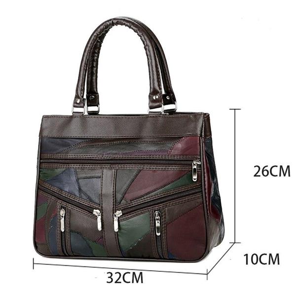 Grote foto leren handtas met handvat voor dames designer schoudertas met patchwork crossbody sieraden tassen en uiterlijk damestassen