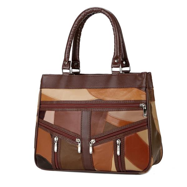 Grote foto leren handtas met handvat voor dames designer schoudertas met patchwork crossbody sieraden tassen en uiterlijk damestassen