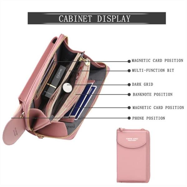 Grote foto multifunctionele portemonnee voor dames pu lederen mobiele telefoon portemonnee tas kaart paspoort kleding dames sieraden