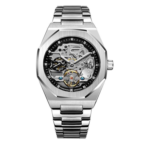 Grote foto mechanische roestvrijstalen luxe horlogemode voor heren zakelijk polshorloge kleding dames horloges