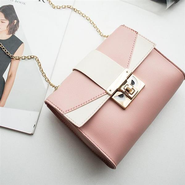 Grote foto handtas in contrasterende kleur met gouden ketting schoudertas voor dames met metalen schoudertas sieraden tassen en uiterlijk damestassen
