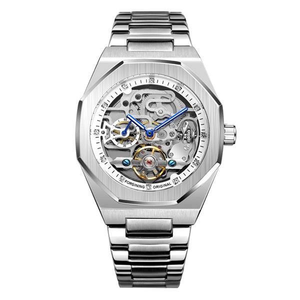Grote foto mechanische roestvrijstalen luxe horlogemode voor heren zakelijk polshorloge kleding dames horloges