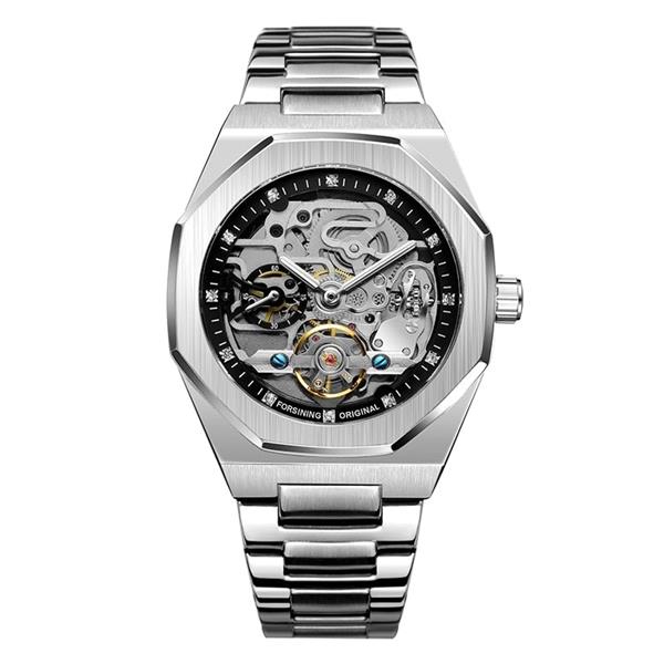 Grote foto mechanische roestvrijstalen luxe horlogemode voor heren zakelijk polshorloge kleding dames horloges