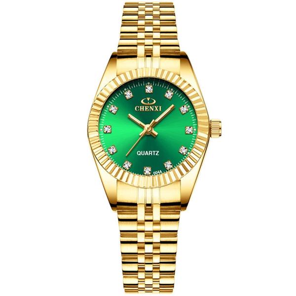 Grote foto luxe gouden horloge voor dames strass quartz horloge waterdicht polshorloge kleding dames horloges