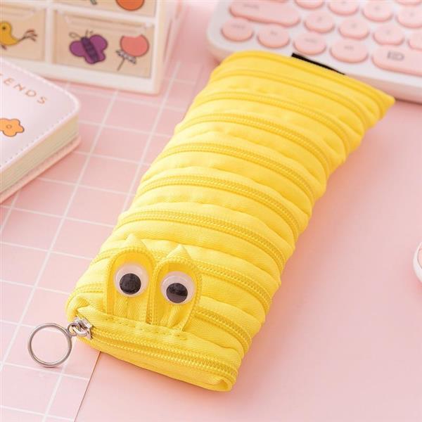 Grote foto creative caterpillar zipper etui schooltas pennenhouder case pouch voor kinderen studenten verzamelen overige verzamelingen
