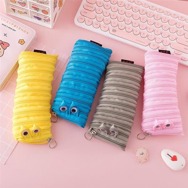 Grote foto creative caterpillar zipper etui schooltas pennenhouder case pouch voor kinderen studenten verzamelen overige verzamelingen