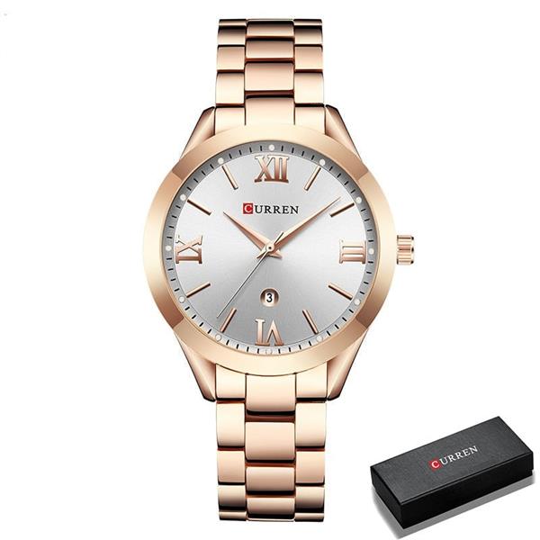 Grote foto luxe gouden horloge voor dames roestvrijstalen armband 3 atm quartz horloge polshorloge kleding dames horloges