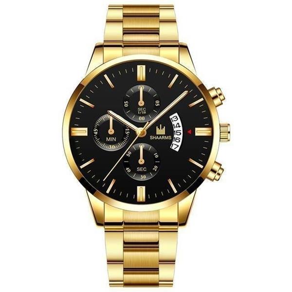 Grote foto luxe zakelijk horloge voor heren quartz roestvrijstalen band datumkalender met 3 subdials kleding dames horloges