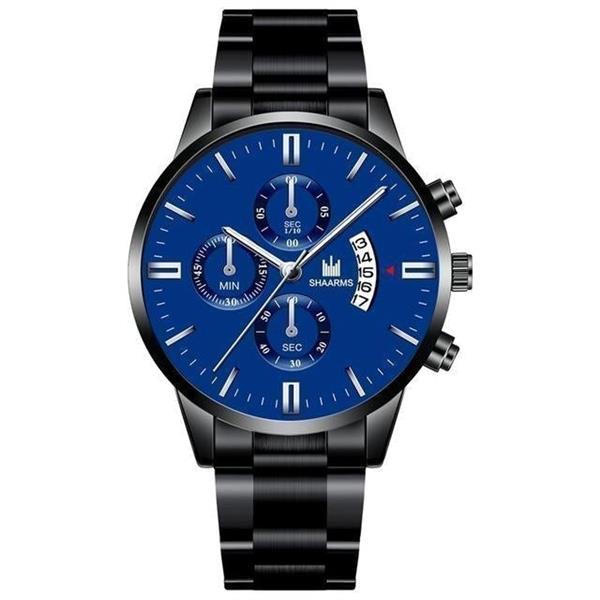 Grote foto luxe zakelijk horloge voor heren quartz roestvrijstalen band datumkalender met 3 subdials kleding dames horloges