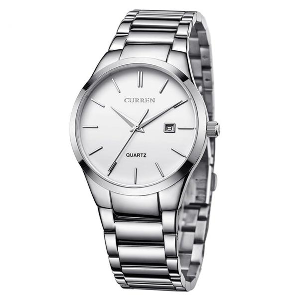 Grote foto mode eenvoudig horloge voor heren slanke roestvrijstalen band waterdicht voor heren quartz busines kleding dames horloges