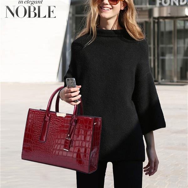 Grote foto grote draagtas portemonnee set steen print lakleer crossbody schouder handtas voor dames sieraden tassen en uiterlijk damestassen