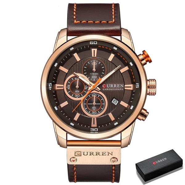 Grote foto luxe horloge voor heren met leren band quartz sportchronograaf polshorloge klok kleding dames horloges