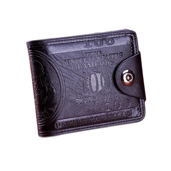 Grote foto vintage lederen dollarbiljet portemonnee voor heren casual geld portemonnee tas creditcardhouder kleding dames sieraden