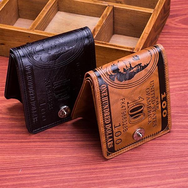 Grote foto vintage lederen dollarbiljet portemonnee voor heren casual geld portemonnee tas creditcardhouder kleding dames sieraden
