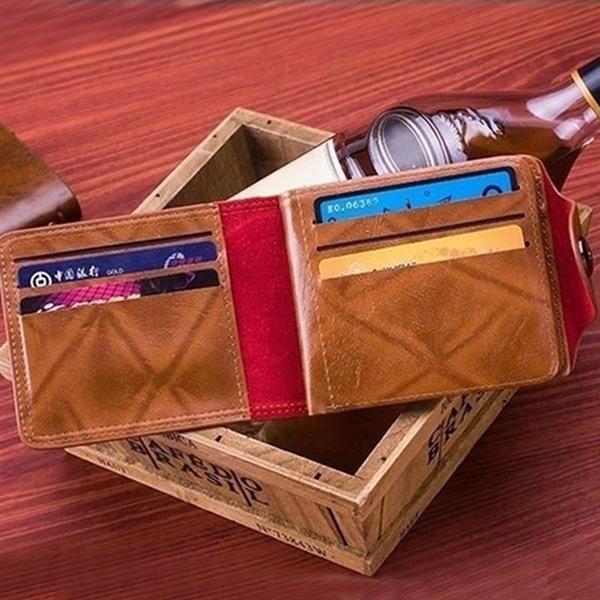 Grote foto vintage lederen dollarbiljet portemonnee voor heren casual geld portemonnee tas creditcardhouder kleding dames sieraden