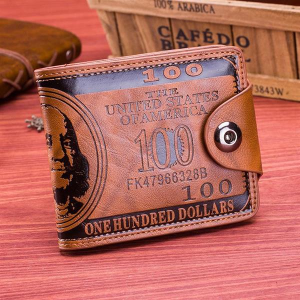 Grote foto vintage lederen dollarbiljet portemonnee voor heren casual geld portemonnee tas creditcardhouder kleding dames sieraden