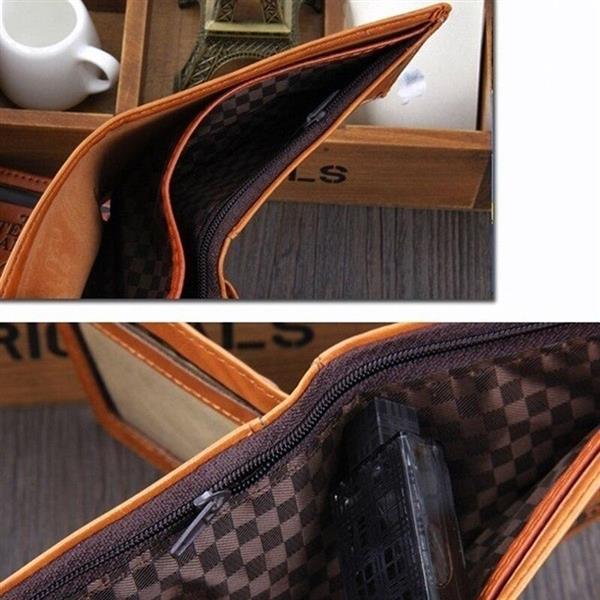 Grote foto vintage lederen dollarbiljet portemonnee voor heren casual geld portemonnee tas creditcardhouder kleding dames sieraden