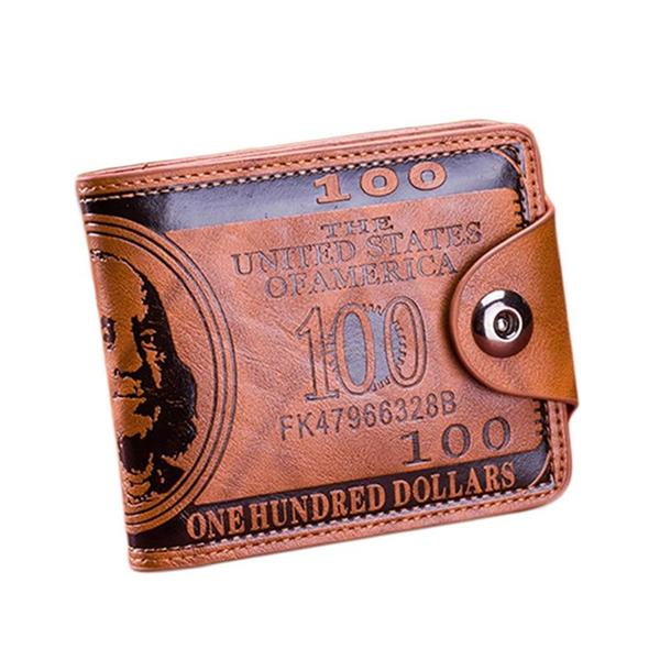 Grote foto vintage lederen dollarbiljet portemonnee voor heren casual geld portemonnee tas creditcardhouder kleding dames sieraden
