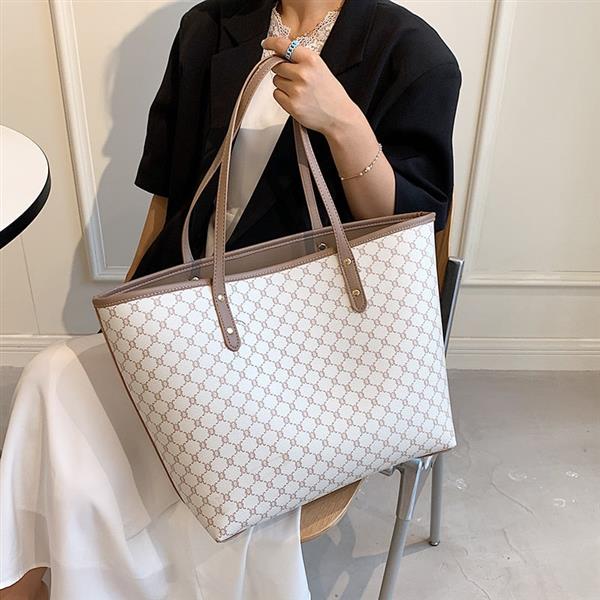Grote foto tweedelige set luxe tote handtas voor dames designer gestreepte schouder boodschappentas sieraden tassen en uiterlijk damestassen