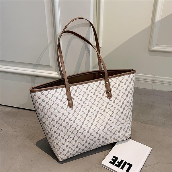 Grote foto tweedelige set luxe tote handtas voor dames designer gestreepte schouder boodschappentas sieraden tassen en uiterlijk damestassen