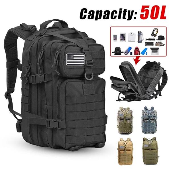 Grote foto 50l militaire tactische rugzak voor heren grote capaciteit waterdichte softback outdoor rugzak wan sieraden tassen en uiterlijk rugtassen