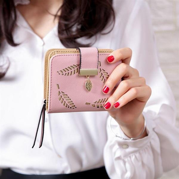 Grote foto mode bladeren patroon portemonnee voor dames pouch handtas pu lederen portemonnee munten kaarthoud kleding dames sieraden