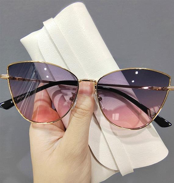 Grote foto cat eye sunglasses for women vintage design metal frame glasses kleding dames sieraden