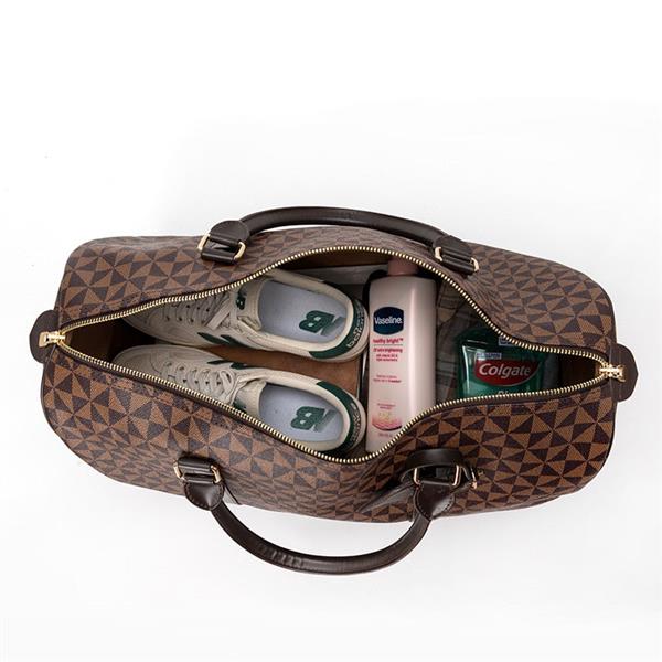 Grote foto grote reisschoudertas waterdichte fitness pu lederen bagagehandtas kleding dames onderdelen en accessoires
