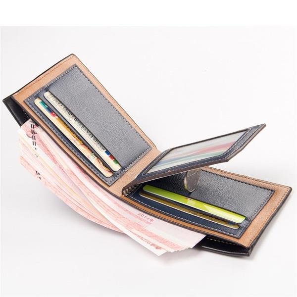 Grote foto vintage lederen portemonnee voor heren pu leer luxe slanke portemonnee voor creditcardcliphouder kleding dames sieraden