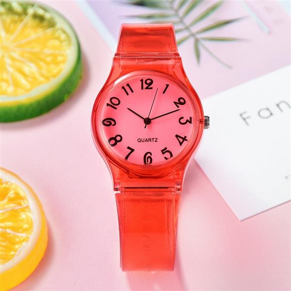 Grote foto transparante candy jelly watch dames waterdicht siliconen quartz studentenhorloge kleding dames horloges