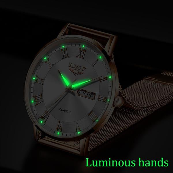 Grote foto ultradun luxe horloge voor dames quartz kalenderklok roestvrij staal leer waterdicht horloge kleding dames horloges