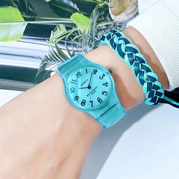 Grote foto transparante candy jelly watch dames waterdicht siliconen quartz studentenhorloge kleding dames horloges