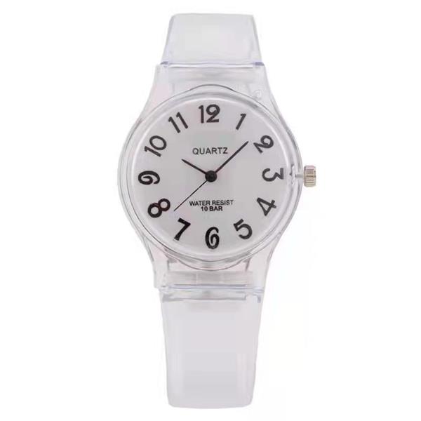 Grote foto transparante candy jelly watch dames waterdicht siliconen quartz studentenhorloge kleding dames horloges