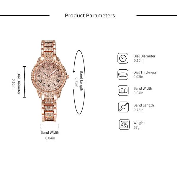 Grote foto diamanten horloge met armband voor dames luxe strass quartz horloge kleding dames horloges