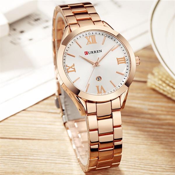 Grote foto luxe gouden horloge voor dames roestvrijstalen armband 3 atm quartz horloge polshorloge kleding dames horloges