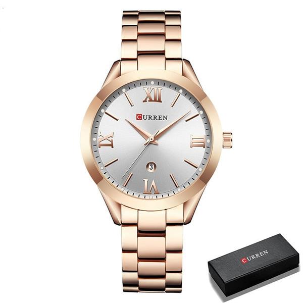 Grote foto luxe gouden horloge voor dames roestvrijstalen armband 3 atm quartz horloge polshorloge kleding dames horloges