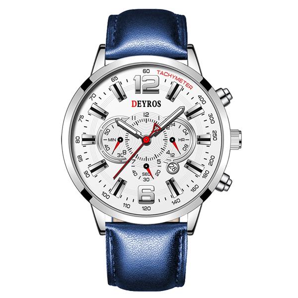 Grote foto roestvrijstalen sporthorloge voor heren quartz horloge kalender lichtgevende klok leer kleding dames horloges