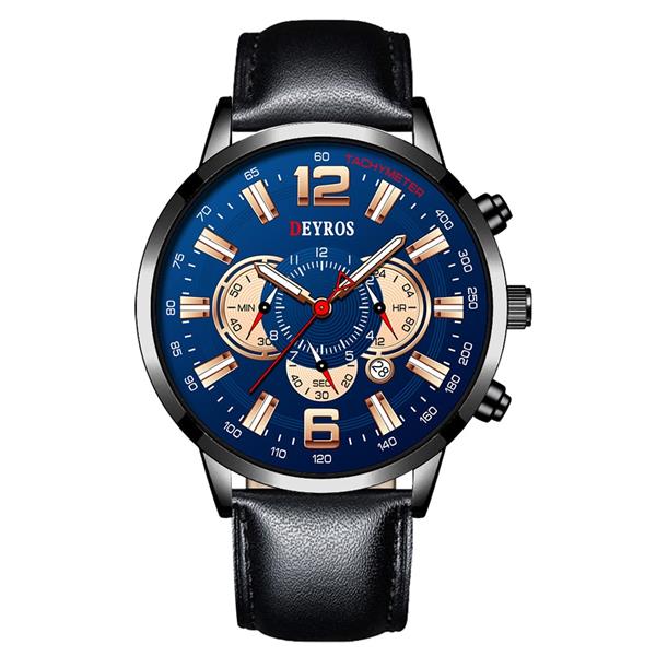 Grote foto roestvrijstalen sporthorloge voor heren quartz horloge kalender lichtgevende klok leer kleding dames horloges