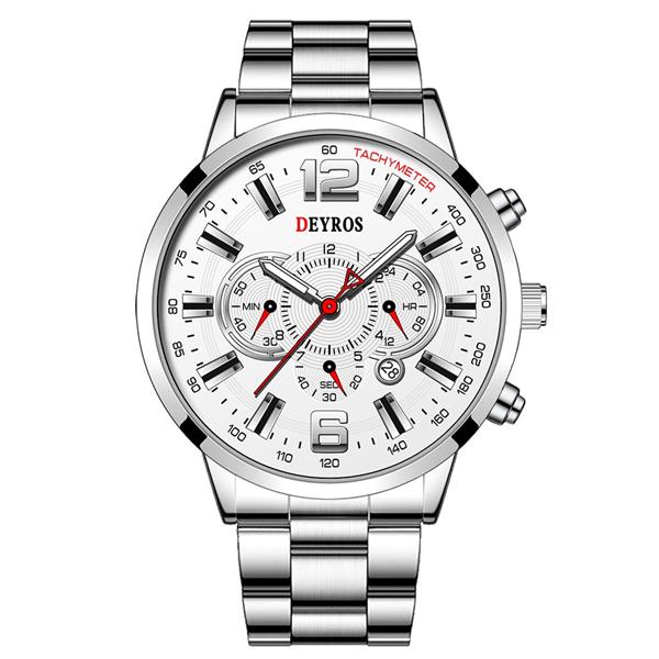 Grote foto roestvrijstalen sporthorloge voor heren quartz horloge kalender lichtgevende klok leer kleding dames horloges